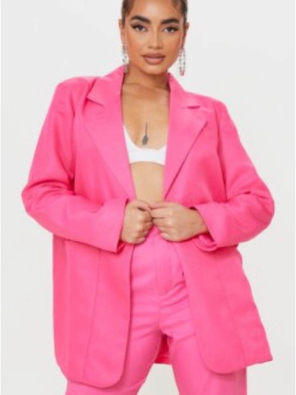 PrettyLittleThing Bright Pink Oversized Blazer